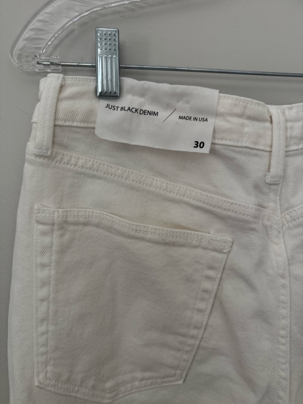 Just Black Denim Sailor Pocket Wide Leg Pants in cream, size 30 - Picture 9 of 10